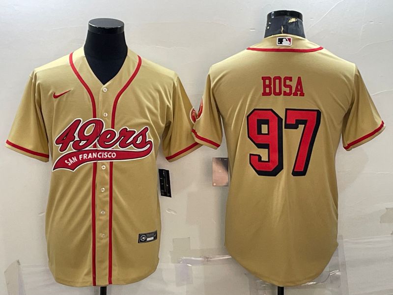 Men San Francisco 49ers 97 Bosa Yellow Nike Co branded Jerseys